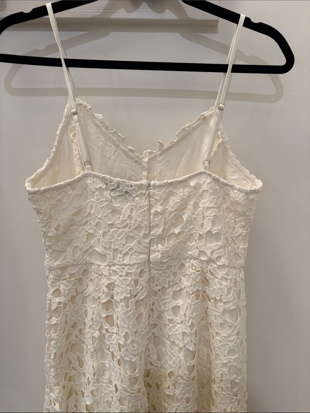 Vici White Crochet Lace Midi Dress with Scallop V-Neck - Picture 7 of 8